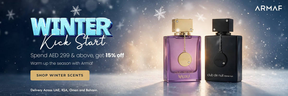 Winter Kick Start. Spend AED 299 and above, get 15% off. Warm up the season with Armaf. Shop winter scents.